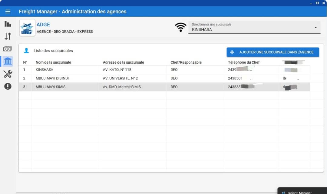 Plateforme de gestion d’une agence de fret